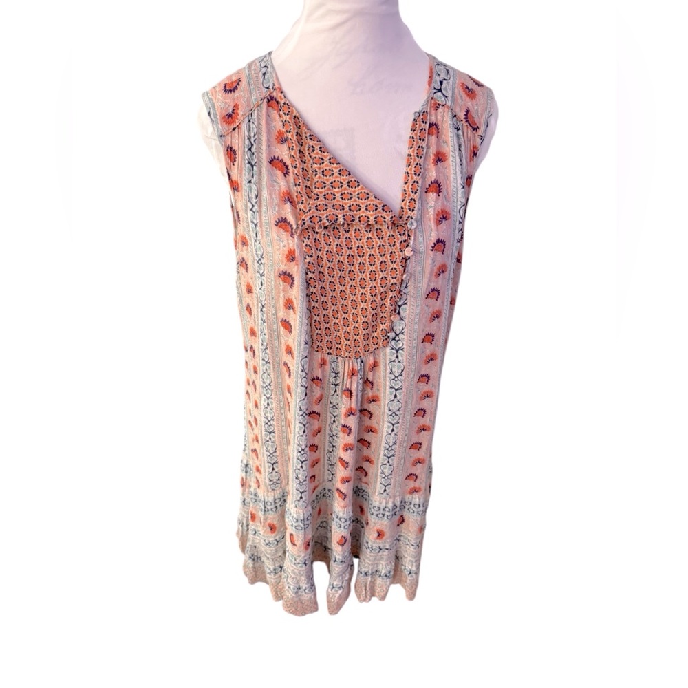 BCBGMaxAzria, Yulissa Dress, SZ M, sleeveless & airy mini dress, boho floral!
